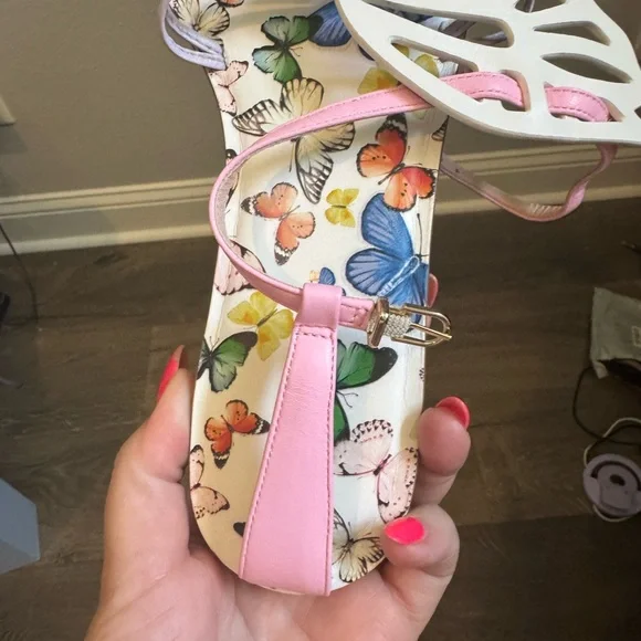 NIB Sophia Webster White and Pink Butterfly Sandals Sz 12/43 - Picture 4 of 5